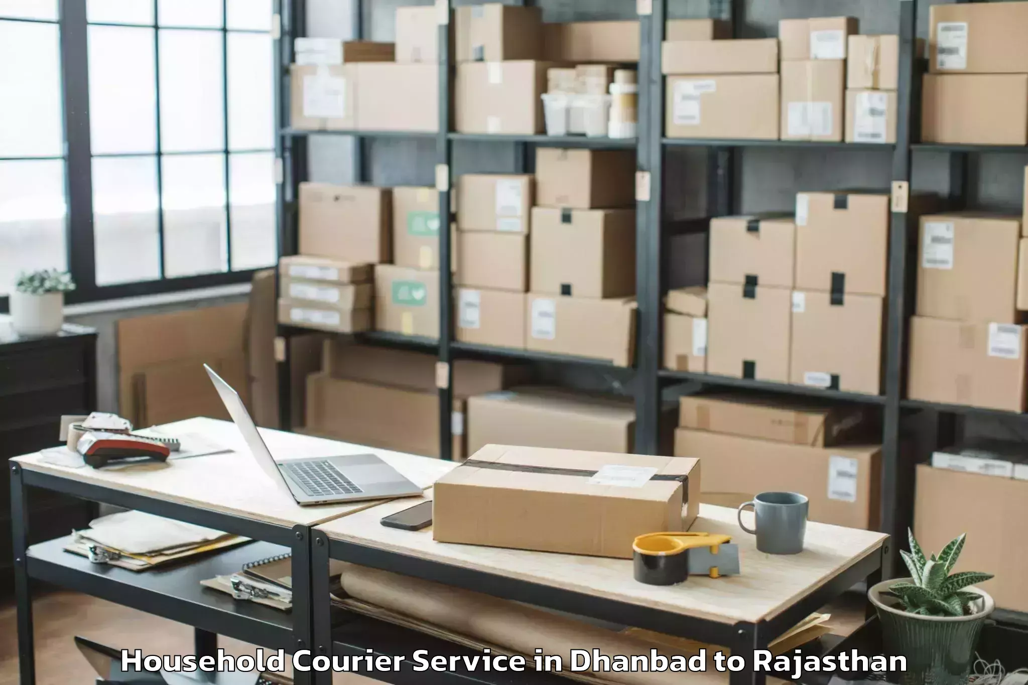 Easy Dhanbad to Parbatsar Household Courier Booking